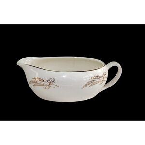 Homer Laughlin Prairie Gold Pattern Gravy Boat 22 Kt. Gold Trim 1950's  MCM